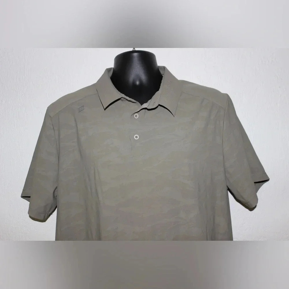 Men’s Zyia Active Camo Sport Ventilation Collar Polo Size XL - Picture 2 of 11